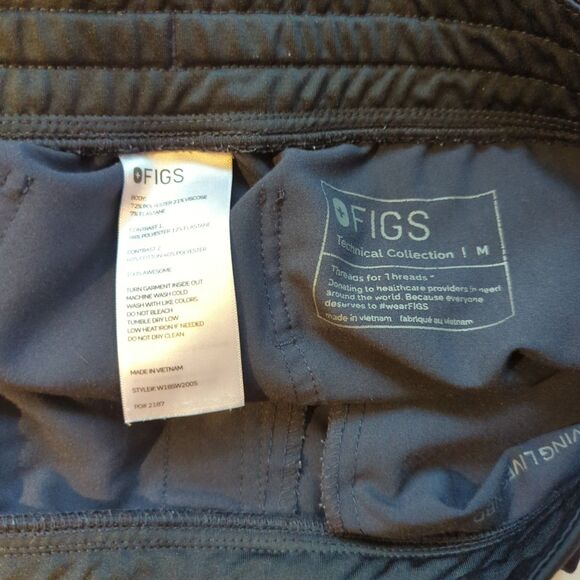 Figs Zamora Joggers Scrub Pants Womens Medium Blue Drawstring Medical Uniform - Picture 5 of 6